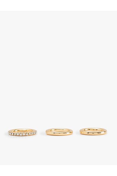 Koton Stone Detailed 3-Piece Ring Set