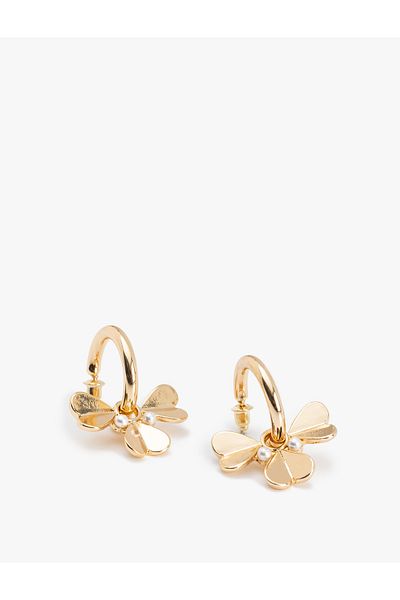 Koton Flower Pearl Detailed Hoop Earrings