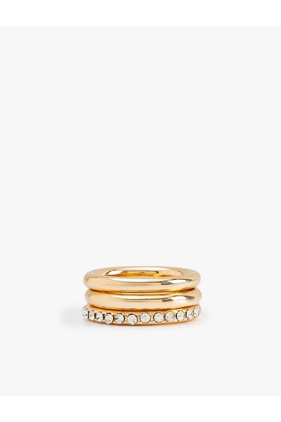 Koton Stone Detailed 3-Piece Ring Set
