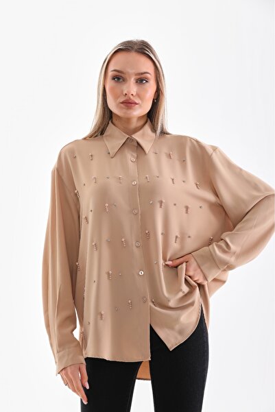 Marvella By Rasha pearl style shirt