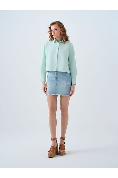 Loft Regular Long Crop Women's Shirt U.Sleeve
