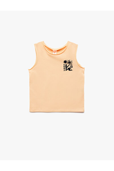 Koton قميص داخلي من القطن بدون أكمام مع تفاصيل طباعة