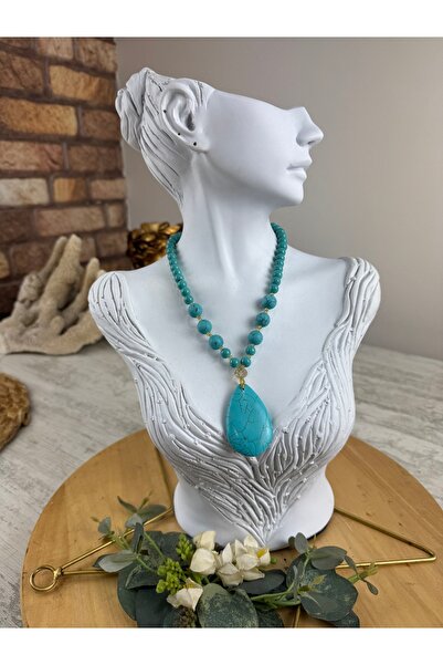 SEDEF TAKI Turkuaz taş  kolye