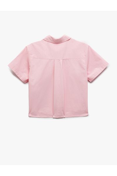 Koton Cotton Short Sleeve Oversize Shirt with Pocket Detail