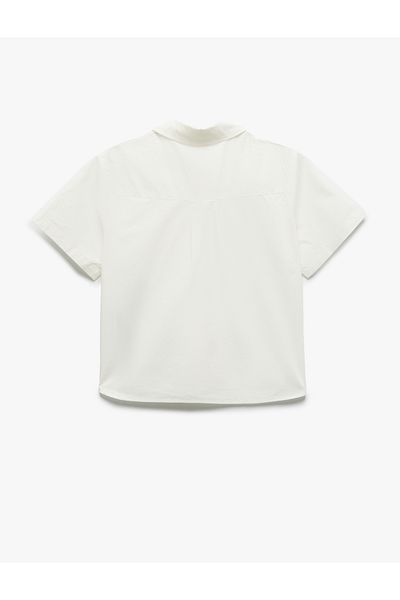 Koton Cotton Short Sleeve Oversize Shirt with Pocket Detail