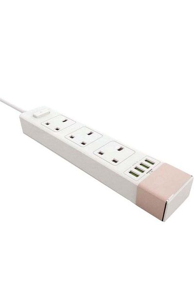 Generic وصلة كهربائية بثلاثة منافذ وأربعة مداخل USB بطول ١٫٦ متر WD-SK3460