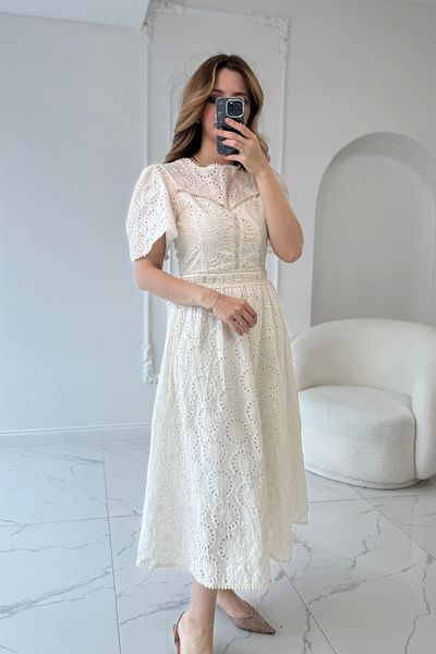 HELİS BUTİK Fiona Fisto Ecru Dress