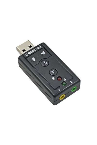 Generic محول صوت خارجي USB 7.1 قناة أسود