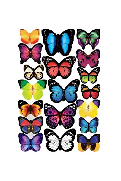 Generic 19-Piece 3D Butterfly Wall Stickers Multicolour A4 Size / 4cm