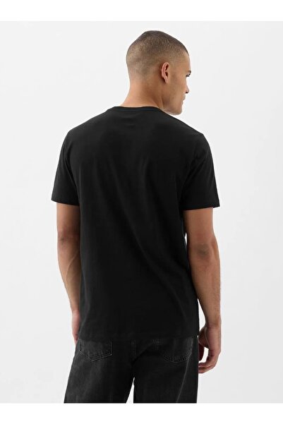 GAP Ανδρικό μπλουζάκι με κοντό μανίκι με λογότυπο V-Everyday Soft Corp ΜΑΥΡΟ