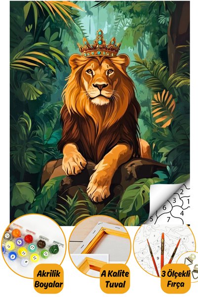 tale hobby Sayılarla Boyama Numaralı Tuval Seti Fırça Boya Dahil 40x50cm Asla...