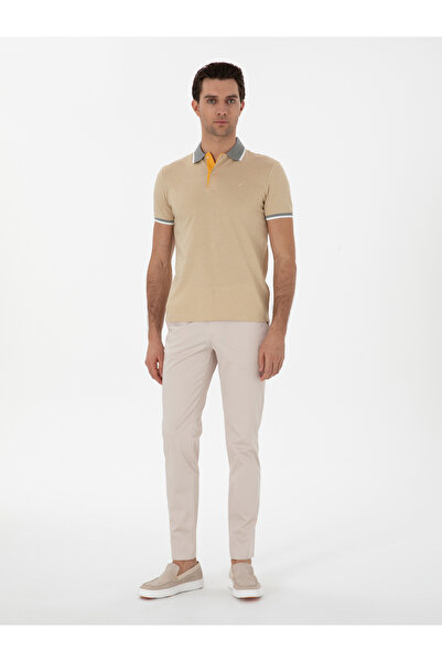 Cacharel Bej Slim Fit Pamuk Karışımlı Kanvas Pantolon 50298899-VR011