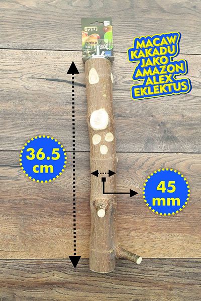 Vixpet Venty 36.5 cm Natural Thick Parrot Perch |   Macaw, Cockatoo, Jako, Amazon, Alex, Eklektus - T525