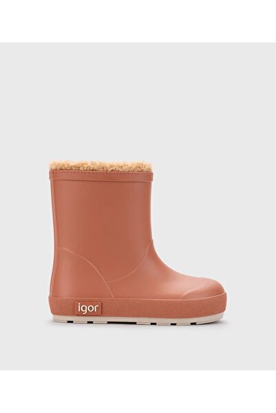 IGOR Yogi DK Kiremit Rengi İçi Gerçek Yün Kürklü Çocuk Yağmur Çizmesi