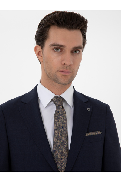 Cacharel Lacivert Slim Fit Düz Yün Takım Elbise 50306130-VR033