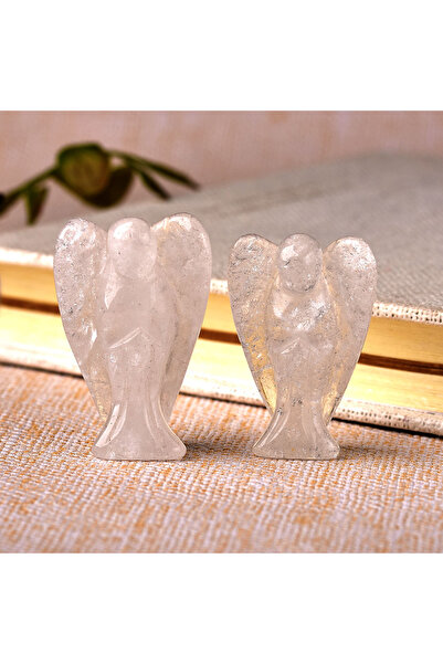 Choice تمثال ملاك حارس من الكوارتز الشفاف من الكريستال الطبيعي مكون من قطعة و...