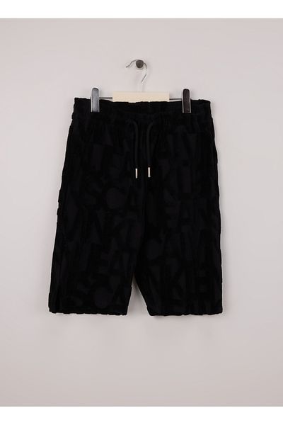 Calvin Klein Calvin Klein Elastic Waist Regular Fit Černé pánské dětské šortky IB0IB02426BEH