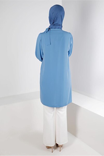 Alvina HIDDEN BUTTON TUNIC WITH COLLAR BINDING DETAIL 43508