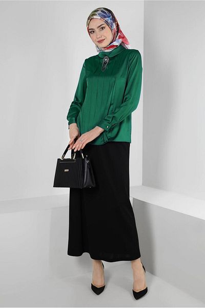 Alvina ΚΟΥΡΑΠΕ ΛΕΠΤΟΜΕΡΗΣ ΑΞΕΣΟΥΑΡ SATIN BLUZ 43573