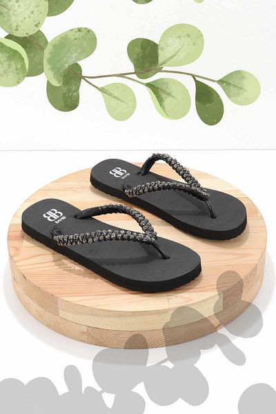 Bambi Black Platinum Women's Slippers K04376000459