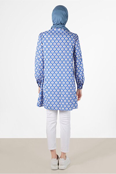 Alvina Bağlama Detaylı Desenli Tunik 42641-1