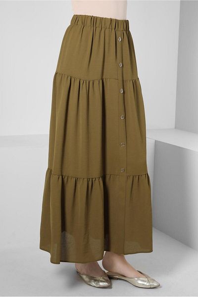 Alvina Layered Skirt with Button Accessories 60291