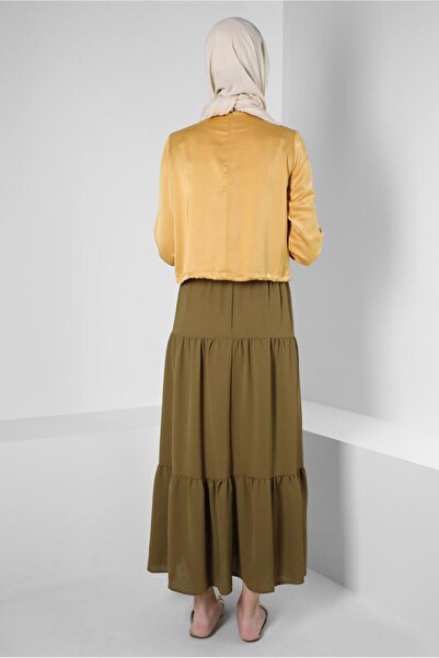 Alvina Layered Skirt with Button Accessories 60291