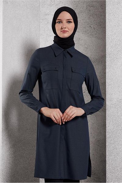 Alvina Shirt Collar Tesetur Tunic 45115