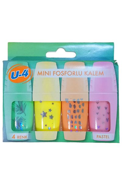 U-4 Highlighter Mini Pastel 4 Colors Pack
