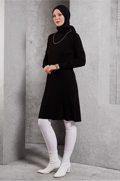 Alvina Ankle Collar Knitting Tunic 44930