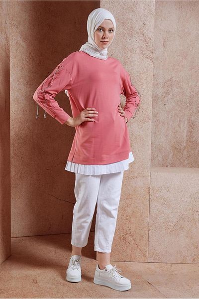 Alvina Tracksuit Tunic - Lace Detailed, Model 44561