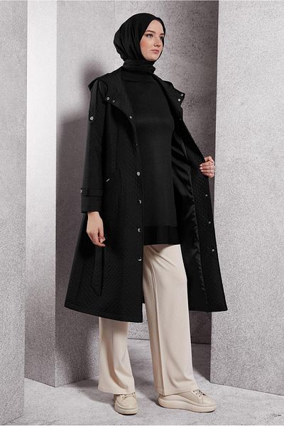 Alvina Birded Quilted Trench Coat 10916