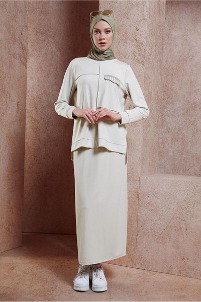 Alvina Σετ αθλητική φόρμα Hijab με φούστα - 44706