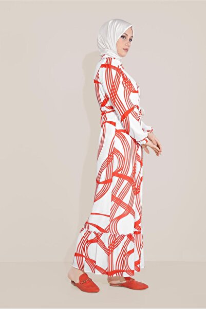 Alvina Mix Pattern Waist Tie Flat Dress 40823