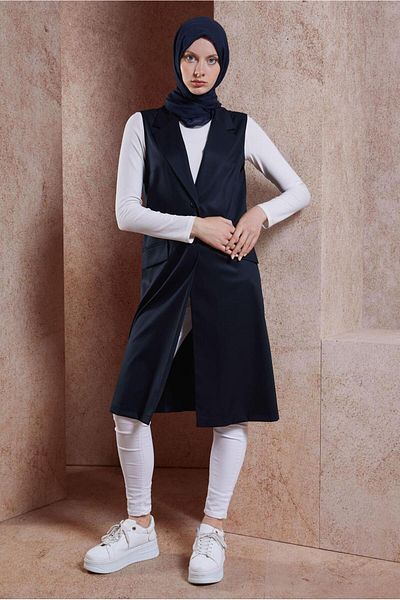 Alvina 44660 Model Double Breasted Collar Vest