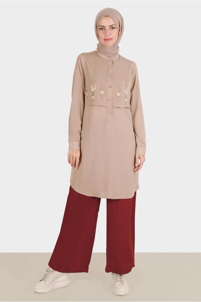 Alvina Tunica Aerobin - cu broderie de flori si nasturi, model 42797