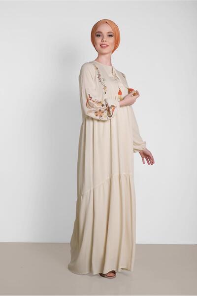 Alvina 4292 Model Flower Embroidered Dress