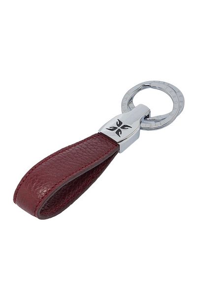 Tergan Claret Red Genuine Leather Unisex Keychain - S1An00000248-M71