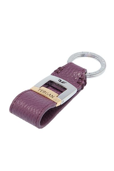 Tergan Purple Genuine Leather Unisex Keychain - S1An00000242-C48