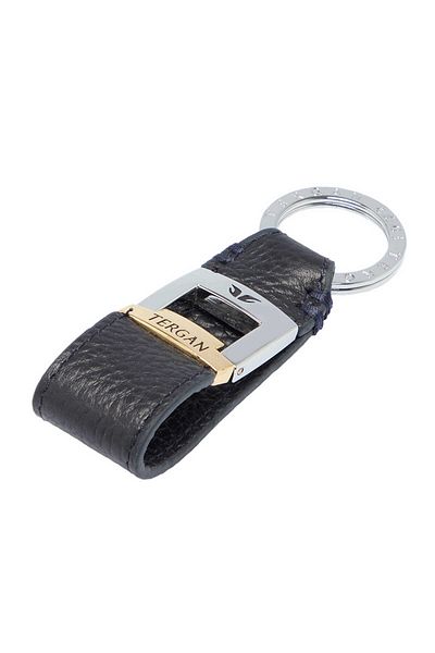 Tergan Navy Blue Genuine Leather Unisex Keychain - S1An00000242-A38