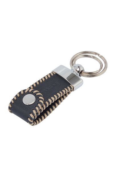 Tergan Navy Blue Genuine Leather Unisex Keychain - S1An00000137-H86