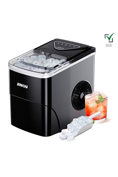 JINOU Ice Maker - 2.2L Tank, Premium ABS, 12kg Ice in 24hrs, Updated Electronics & Cooling