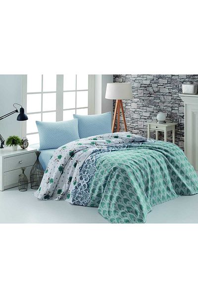 Kristal Single PersonBoxed Luxury Pique Set Blue