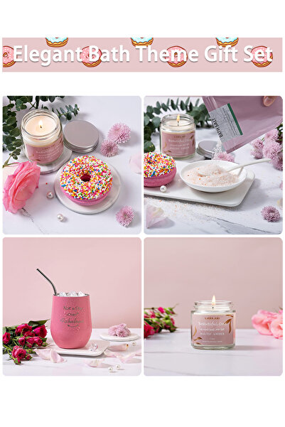 X SPRING Wedding/Birthday Gift Set for Girl - Pink Luxury Box with Tumbler, Candle (Ramadan Gift for Her)