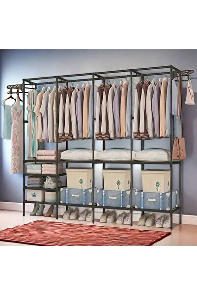 KORKMAZLAR EV DEKORASYON Geniş Kapasiteli Çok Amaçlı Gardolap Dayanıklı Metal...