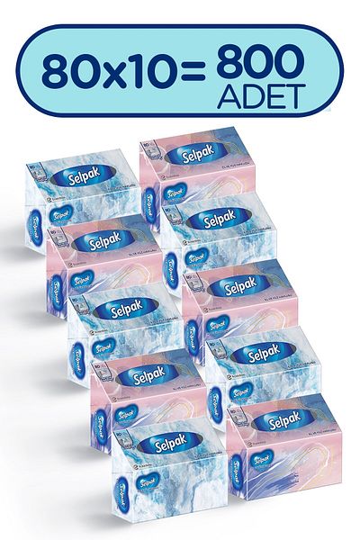 Selpak Box of 10 800 Sheets - Hand and Face Towels