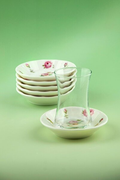 Bursa Porselen Dekor Angela 6 adet porselen çay tabağı