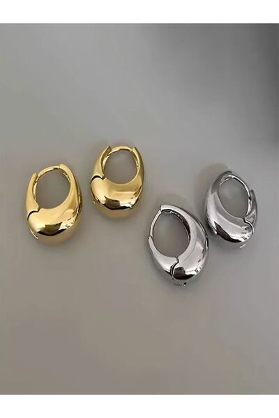 AychaAksesuar ithal çelik bombeli gols renk bombeli halka küpe