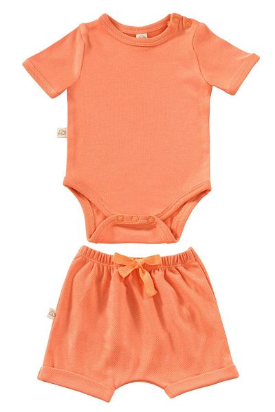 tinylamb Unisex 2 Piece Short Sleeve Baby Summer Bodysuit and Shorts Set - Elation Dessert