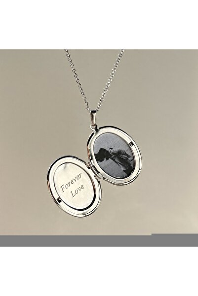 Vintagezegeni Kapaklı Fotoğtaflı ve Yazılı Kolye (2,3 cm)